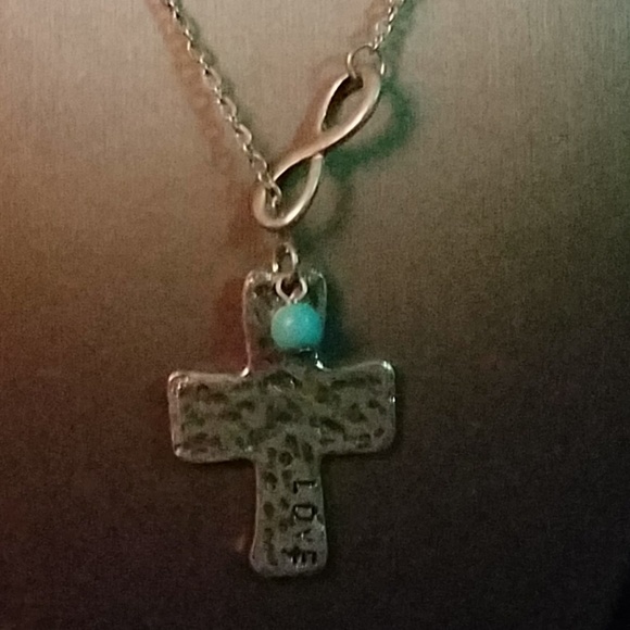 Gold Infinity Cross Chocker Necklace,Religious - Picture 3 of 5